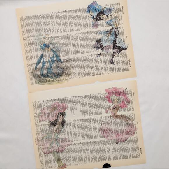 Flower Fairy Dictionary Prints, Colorful Fairy Prints, Book Page Prints - Picture 5 of 7